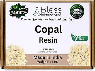Bless International Premium Grade A Indian White Copal Resin Dammar 100% Pure Natural Organic Blanco Tree Sap Gum Incense Sacred Aroma for Meditation Cleansing Wellness 1Lb-453.6-Grams-16-Ounces