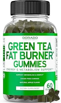 Green Tea Fat Burner Weight Loss Gummies (60 Count) Fat Burner Women - Appetite Suppressant Weight Loss Supplement for Men & Women with Apple Flavored - Third Party Tested - USA Made