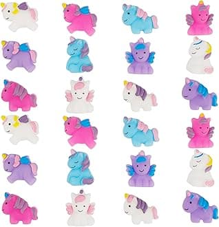 24 Pcs Squishy Toys, Unicorn Kawaii Mochi Squishies, Unicorn Party Favors Stress Relief Toys, Goodie Bags Christmas Birthday Gifts Classroom Prizes for Kids (Unicorn)