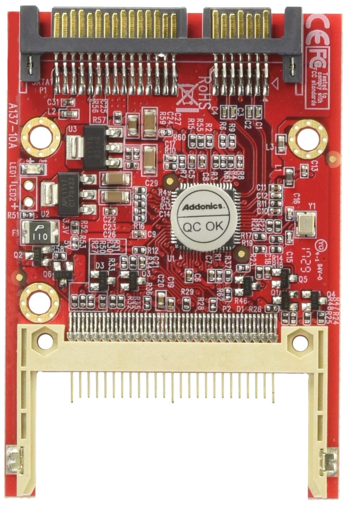 Addonics adsahdcf Card Interface Adapter – Card adapter (SATA Interface, 0 – 75 °C; -40 – 85%, 51 mm, 6 mm, 3 mm)