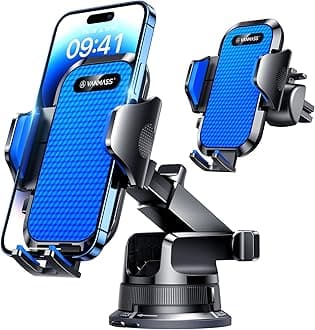 VANMASS - Universal Car Phone Mount [Super Suction Cup] Dashboard Phone Holder, Hands Free for Windshield Dashboard Air Vent Car Cell Phone Holder Compatible with iPhone 13 12 LG and Truck, Blue