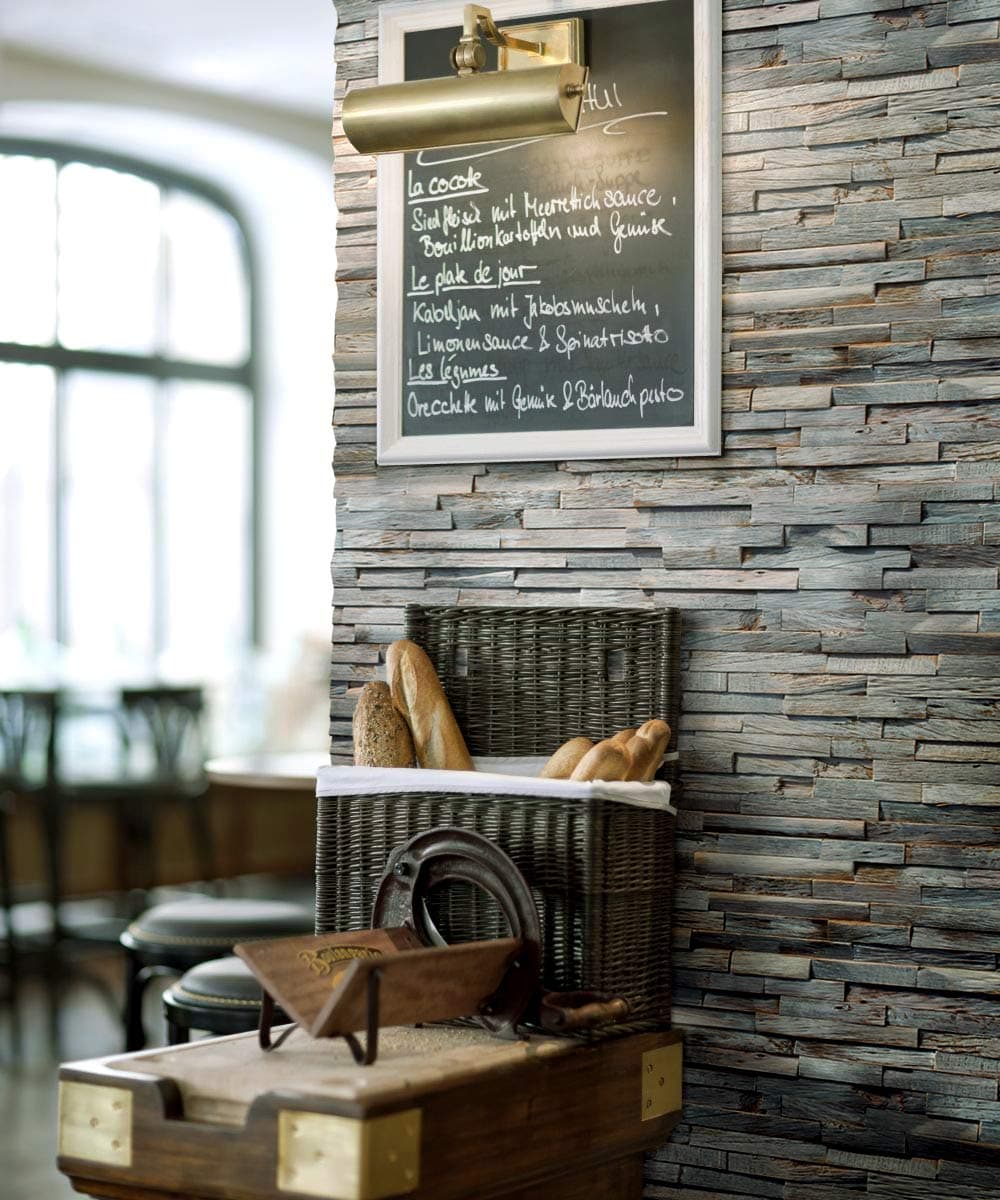 3D Plus Timber self Adhesive Wood Wall Panels | Reclaimed Rustic Look | 49.99m2 |Pack - 0.96m2 | Scandinavian White