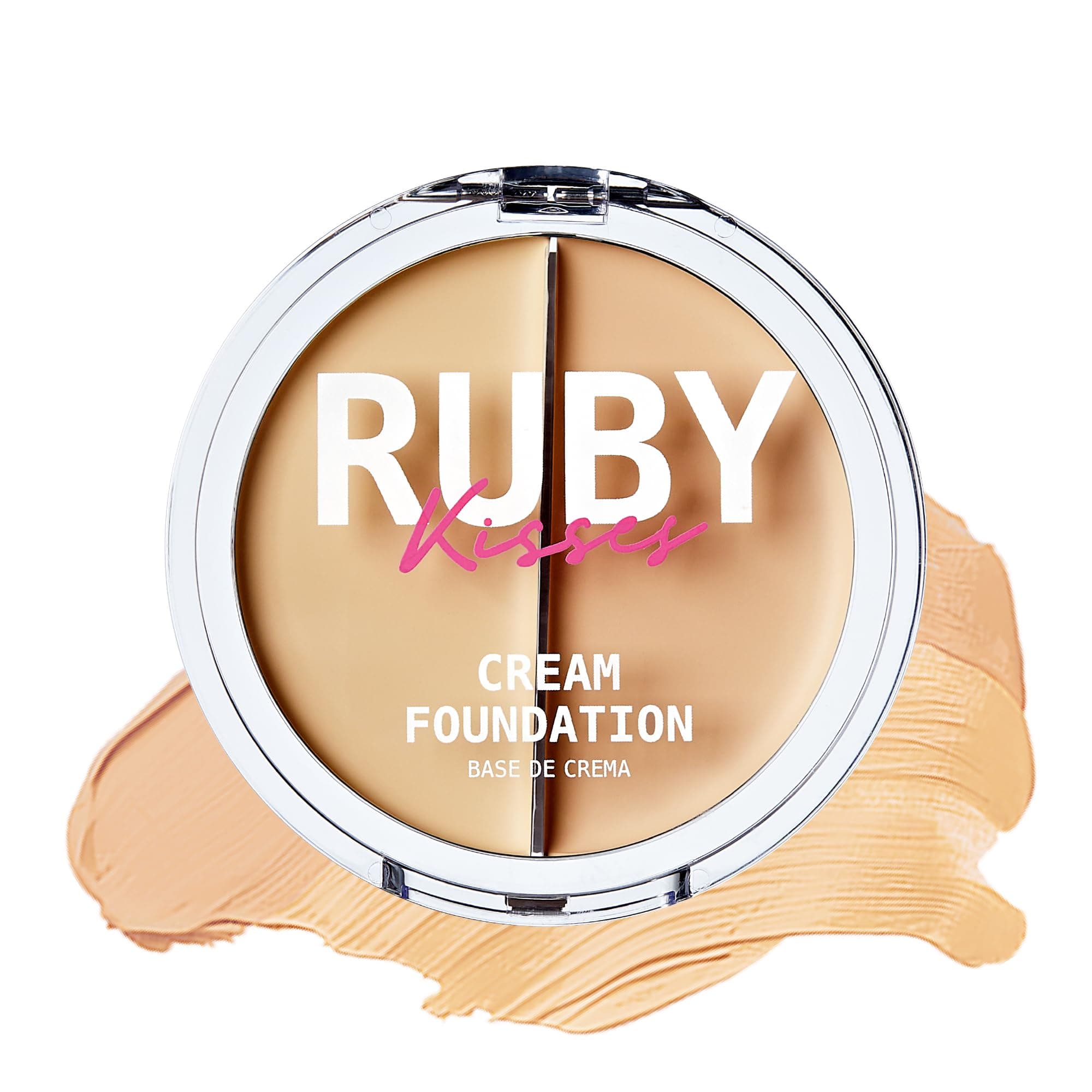 Ruby Kisses Cream Foundation 3D Face Creator 2-Color Foundation and Concealer, 12 Hour Wear Long Lasting, Medium to Full Coverage (Level 1)
