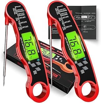 Digital Meat Thermometer for Cooking - IP67 Waterproof Kitchen Thermometer with Backlight and Hold, Fast Instant Read Thermometer, Candy Making, Outside Grill, Stocking Stuffers for Men-2 Pack