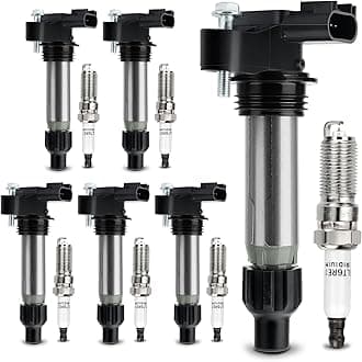 UF569 Ignition Coil &12622561 Double Iridium Spark Plug For Buick Allure Enclave LaCrosse/Cadillac ATS XTS CTS SRX STS/Chevy Impala Malibu Equinox Traverse/GMC Canyon Acadia Terrain/Saturn/Suzuki