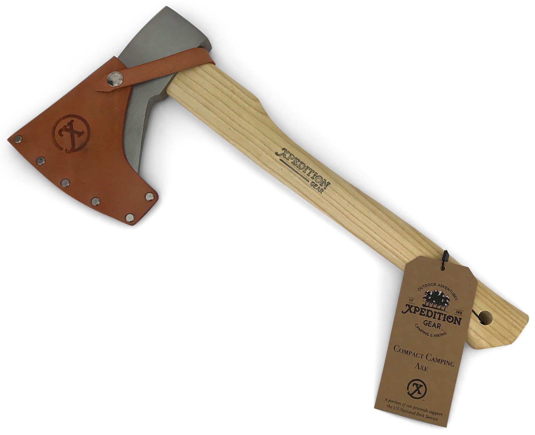 Camping Axe 17 inch Hatchet with Genuine Leather Sheath