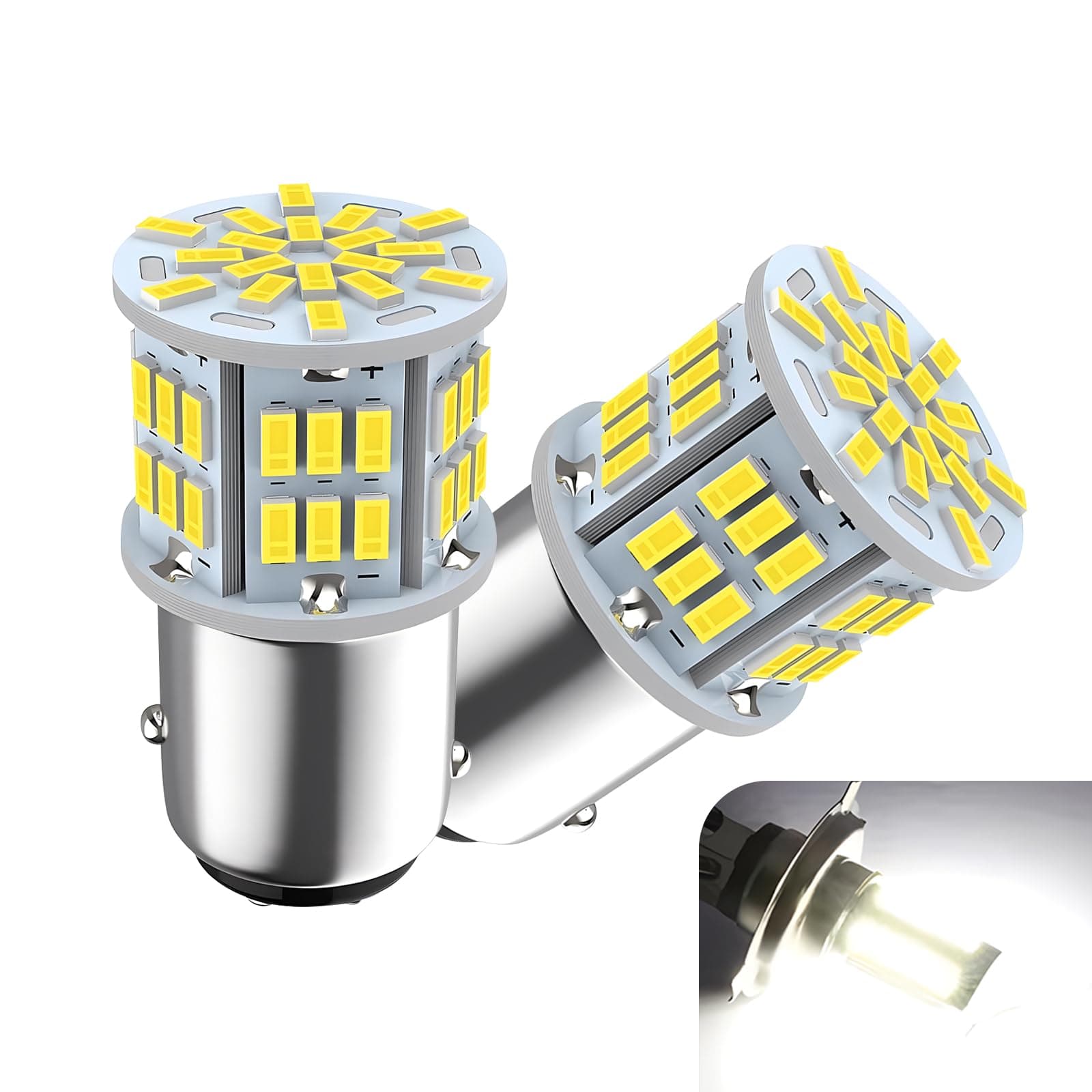 jokormo 2 PCS Car LED Brake Lights, Double Contact Super Bright Automotive Lighting Bulbs Accessory, Universal Waterproof Vehicle Bulb Replacement for Truck SUV Car (White Light #1157)