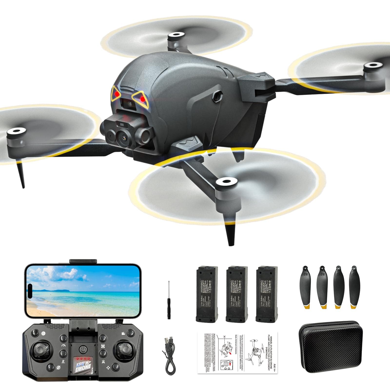S177 FPV Drone with Camera -New-US, Black