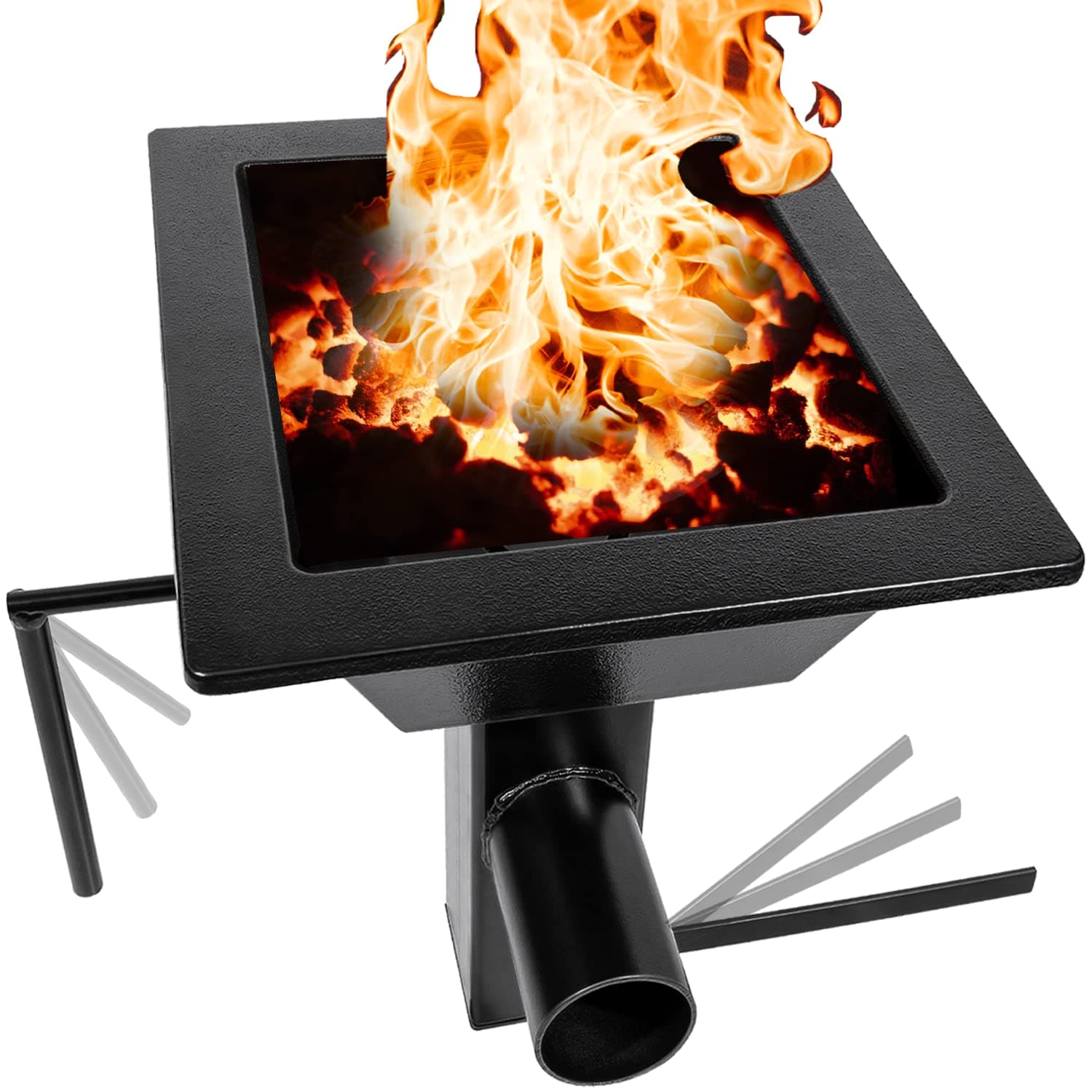 Upgraded Blacksmith's Welded Coal Forge Firepot, 10 X 12 Inch Blacksmithing Firepot, 2600F Rated for Forging Blacksmith Farrier, Knife and Tool Making