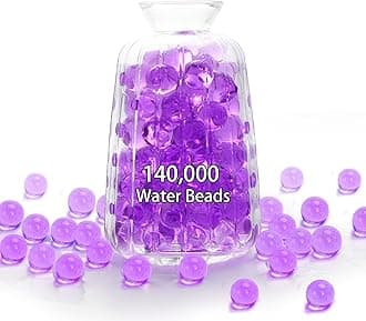 FALAMON Purple Clear Vase Filler, 140,000 Pieces Vase Filler Beads, Christmas Decoration, Wedding Centerpiece, Floating Candles, Planting, Floral Decorations
