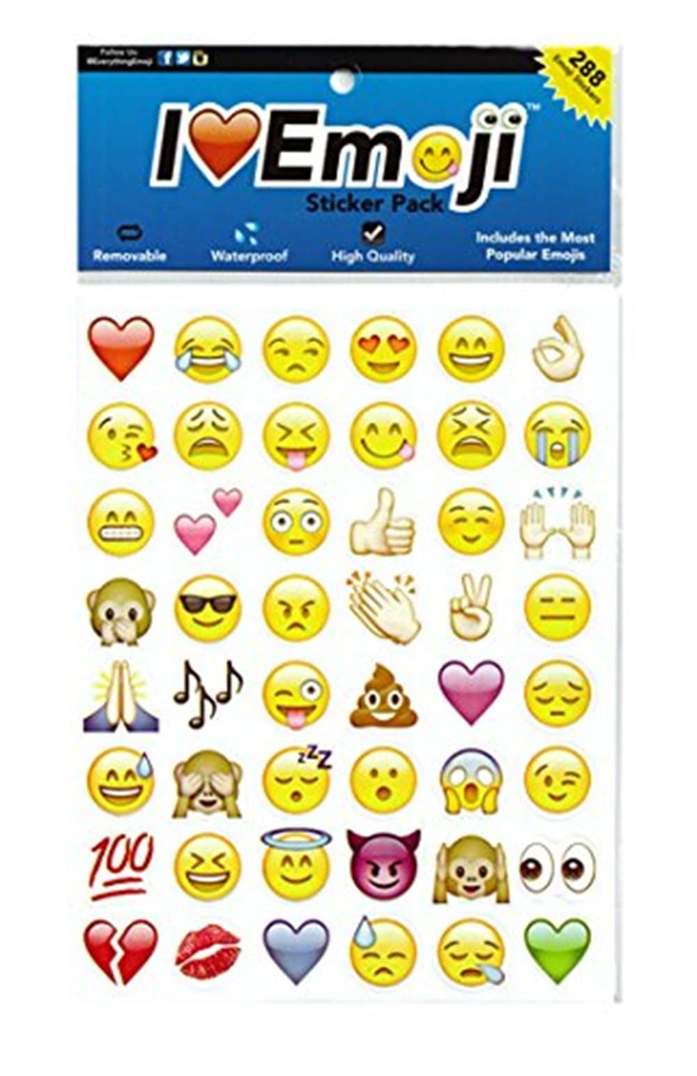 Mavogel Complete Emoji Stickers Pack ,the Same as iPhone,Facebook Emoji Emoticons Free ,6 Sheets/Pack