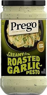 Prego Creamy Roasted Garlic Pesto Pasta Sauce, 14.5 oz Jar