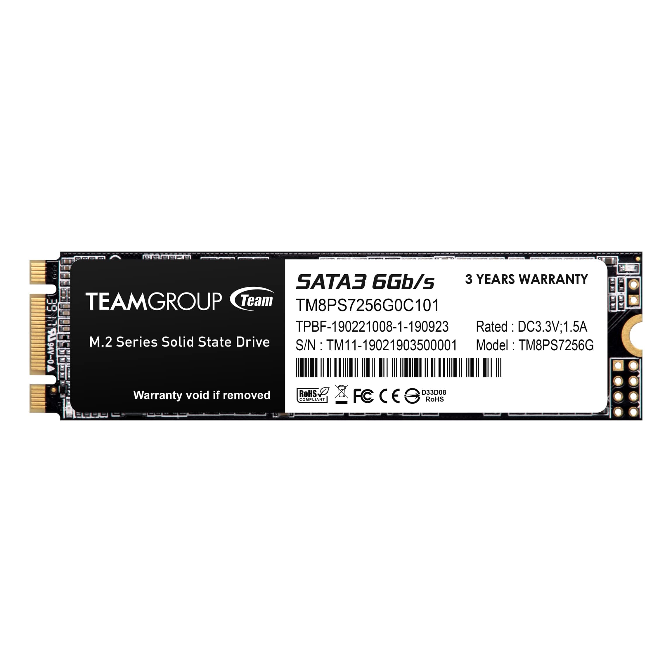MS30 256GB with SLC Cache 3D NAND TLC M.2 2280 SATA III 6Gb/s Internal Solid State Drive SSD (Read/Write Speed up to 500/400 MB/s) Compatible with Laptop & PC Desktop TM8PS7256G0C101