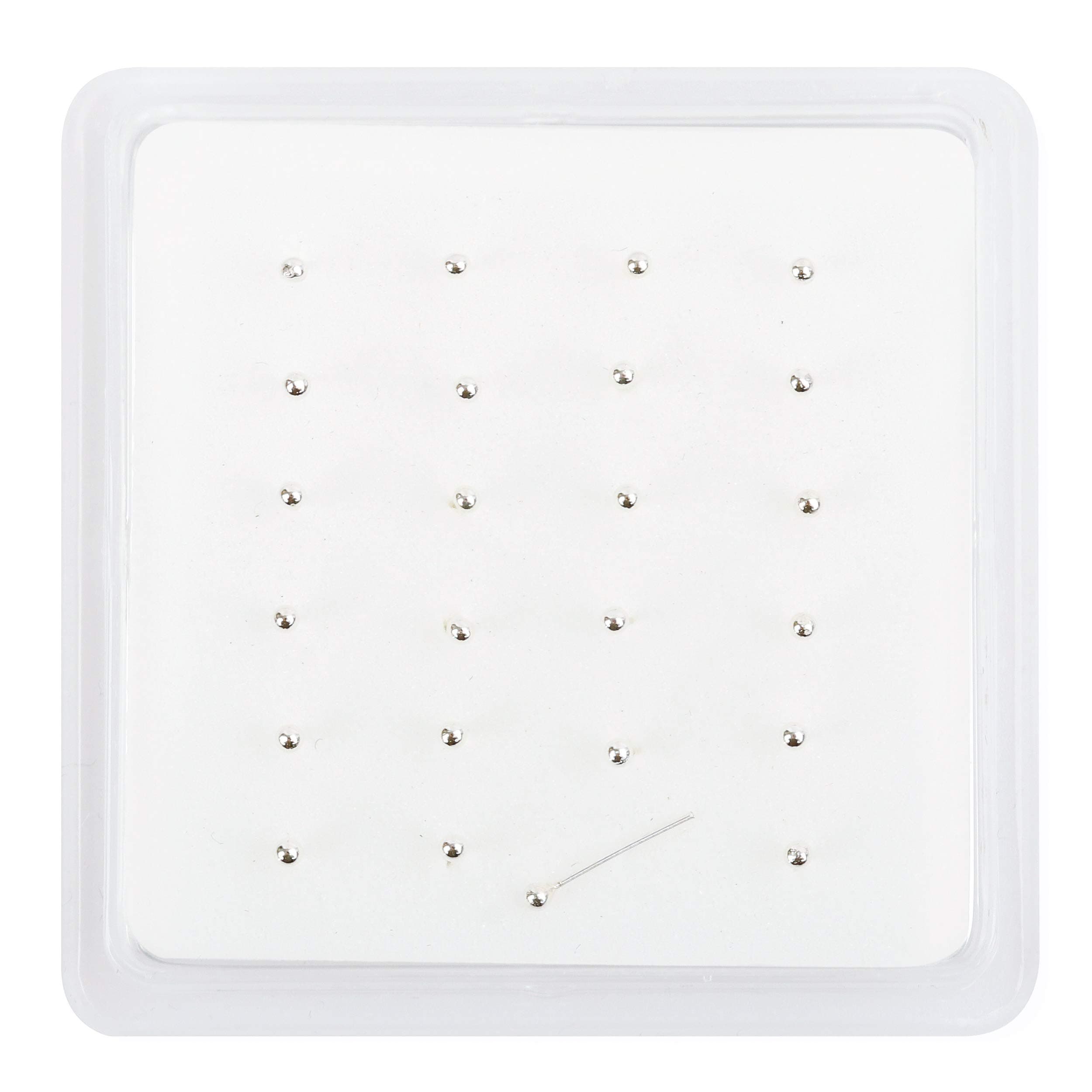 Pack of 24 Solid 925 Sterling Silver Silver ball Nose Studs