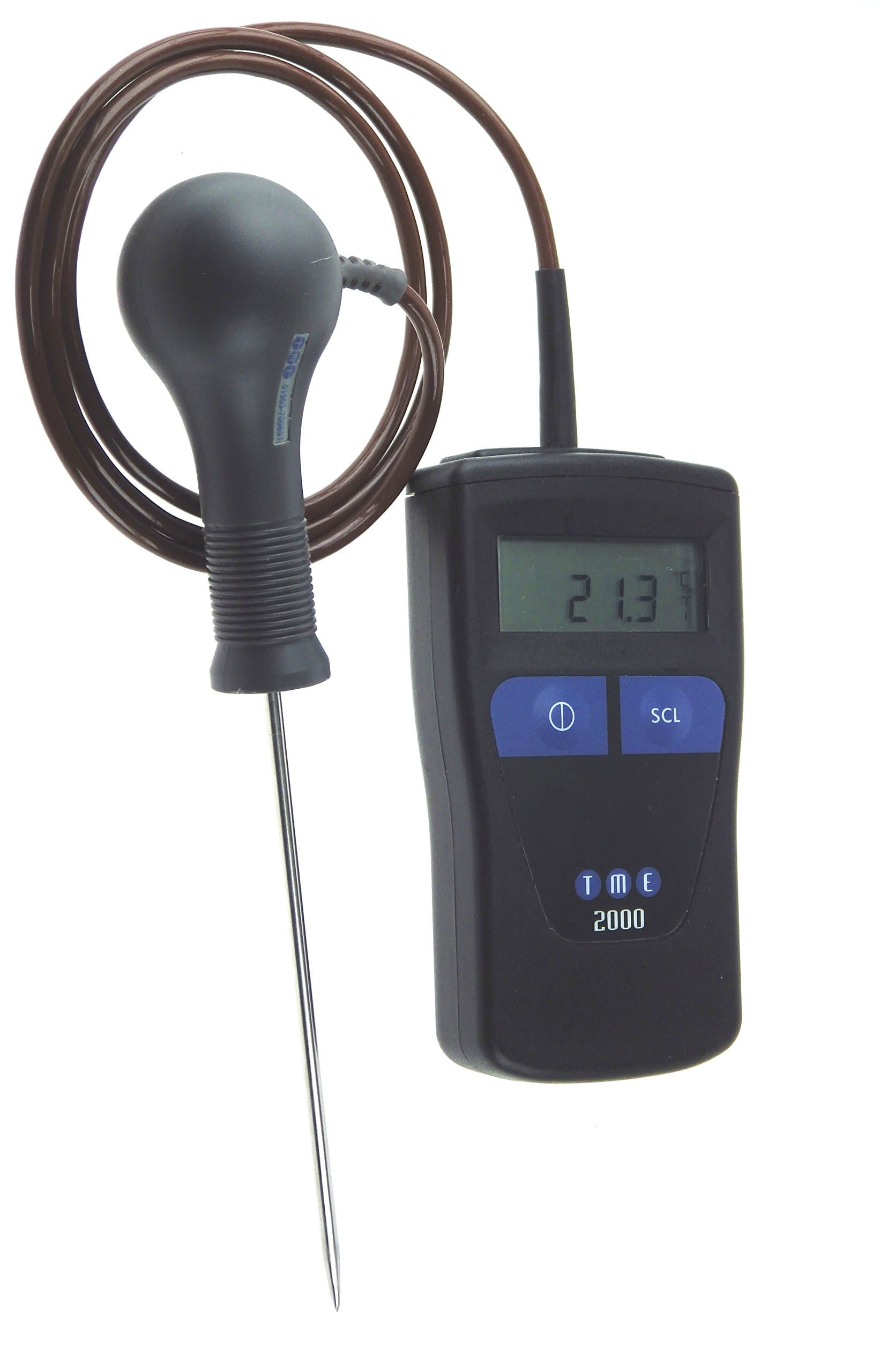 TME MMCombi Digital Thermometer Complete with Needle Probe, Professional Range, Black