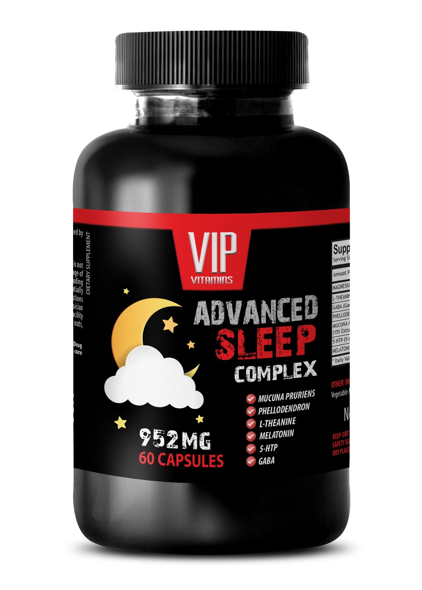 Sleeping aid Supplements - Advanced Sleep Complex 952MG - melatonin 1 mg - 1 Bottle (60 Capsules)