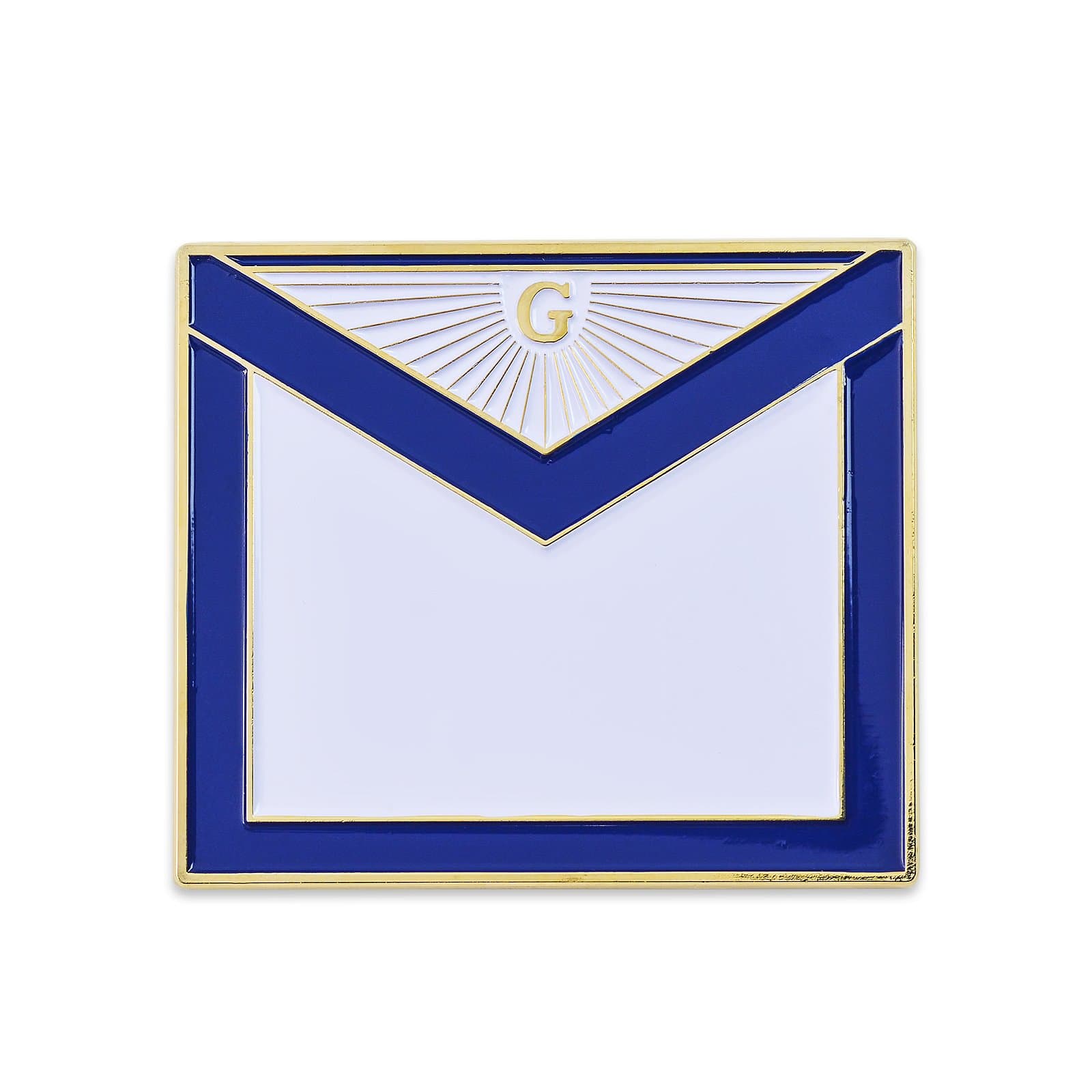 Master Mason Apron Auto Emblem - [Blue & White][2 3/4'' Wide]