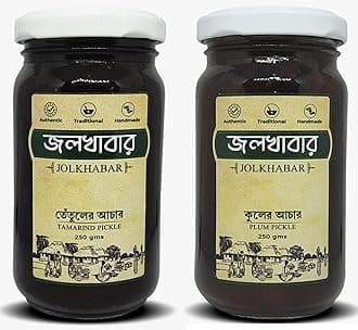 JOLKHABAR Kul Er Aachar - Tentul Er Aachar | Plum Pickle - Tamarind Pickle | Authentic Traditional Handmade | Bengali Recipe | 500Gms Pack (250 Gms Each) | Pack Of 2