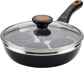 Farberware Glide Copper Ceramic Nonstick Covered Egg Poacher, 8-Inch, Black - 10654