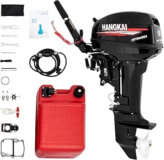 2 Stroke 18HP Outboard Motor, Outboard Motor Boat Engine, Heavy Duty Fishing Boat Marine Engine with CDI Ignition System Water Cooling System Motor -Short Shaft