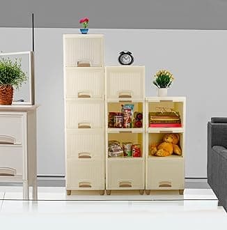 Raawan 6-Layer Plastic Cupboard for Clothes | Foldable Plastic Wardrobe Cabinet | Modular Storage Drawer Box for Clothes and Storage | Clothes Organizer for Home