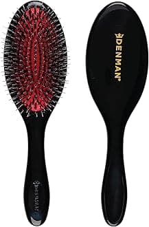 Denman D81M Medium Nylon/Bristle Cushion Hairbrush, black