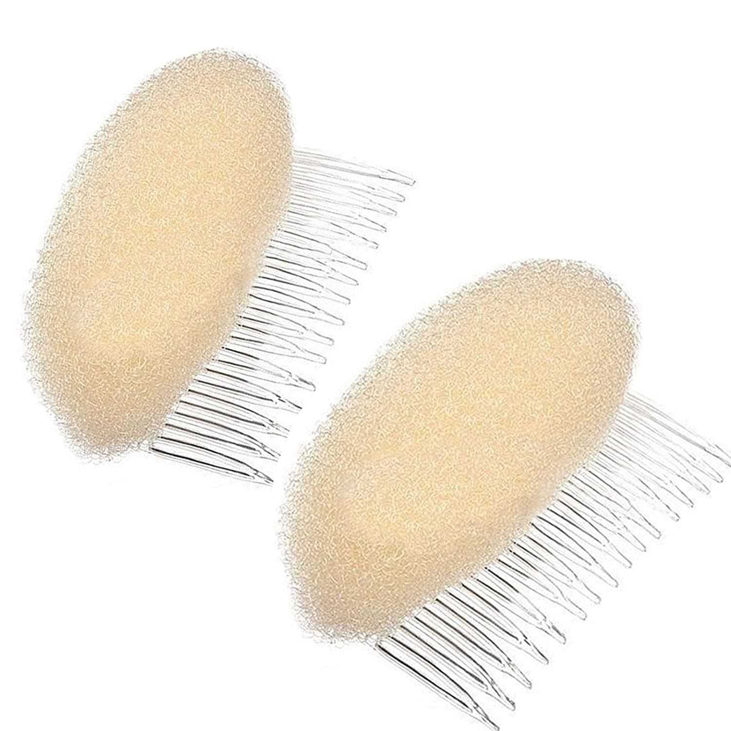 2 Pack Hair Base - Bump It Up Volume Hair Base, Hair Pad Hair Styling Accessories for Women Lady Girl, Comb Inserts for Thin Hair, Bump Fluffy Hair Maker, Volume Hair Base (Beige)