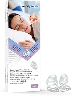 WoodyKnows Super-Support Nasal Dilator, Improves Sleep and Sports Airflow, Nasal Congestion and Nose-Related snoring aid (M 4Pack)