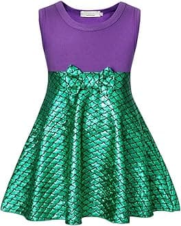 AmzBarley Little Mermaid Dress for Toddler Girls Sequin Princess Ariel Costume for Birthday Party Halloween Christmas Cosplay Outfits Clothes