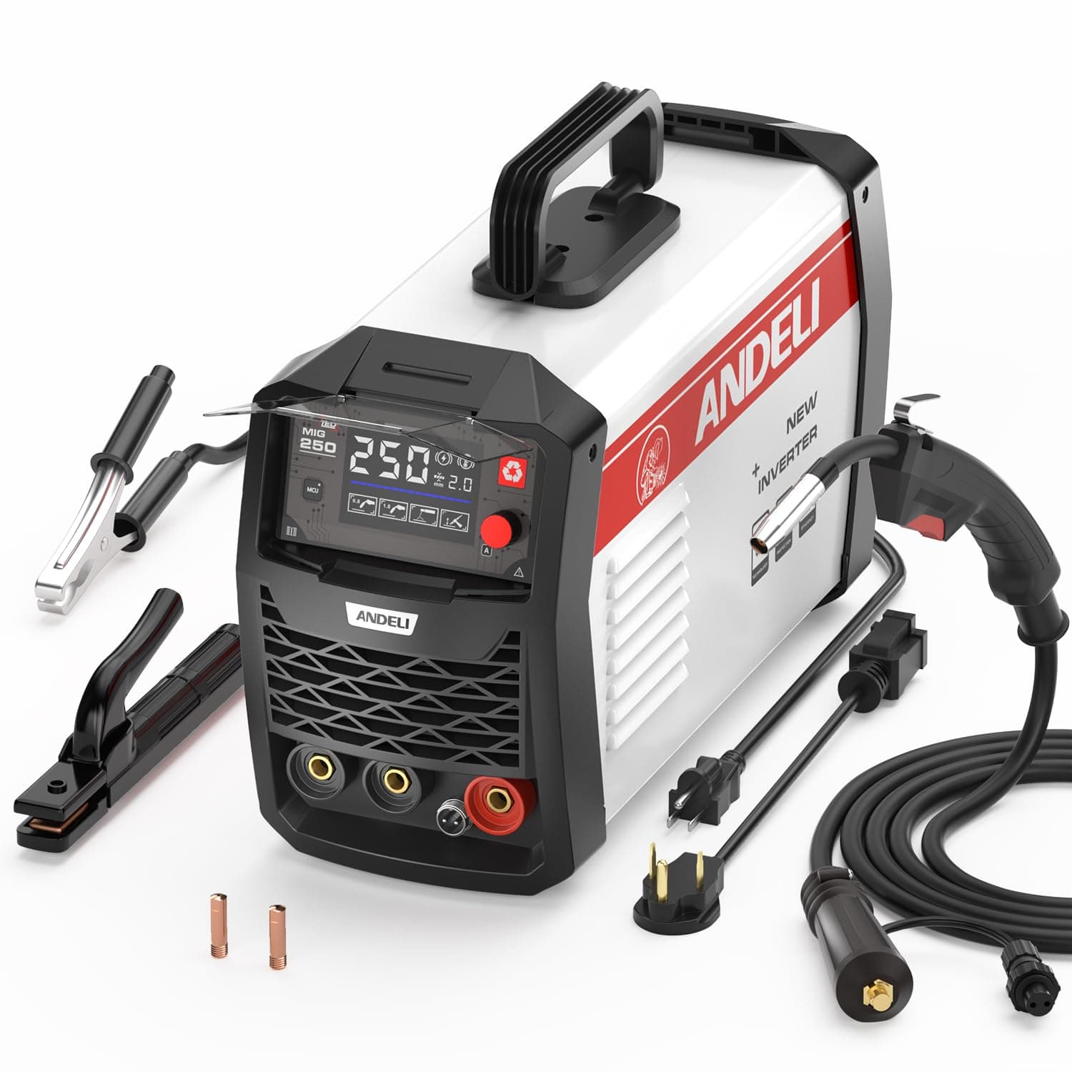 ANDELI Welding Machine 3 in 1 with LED Digital Display,135A 110V/220V Flux Core Welder,MIG Lift TIG MMA Gasless MIG Welder,Stick Arc Portable Multiprocess Welder Machine
