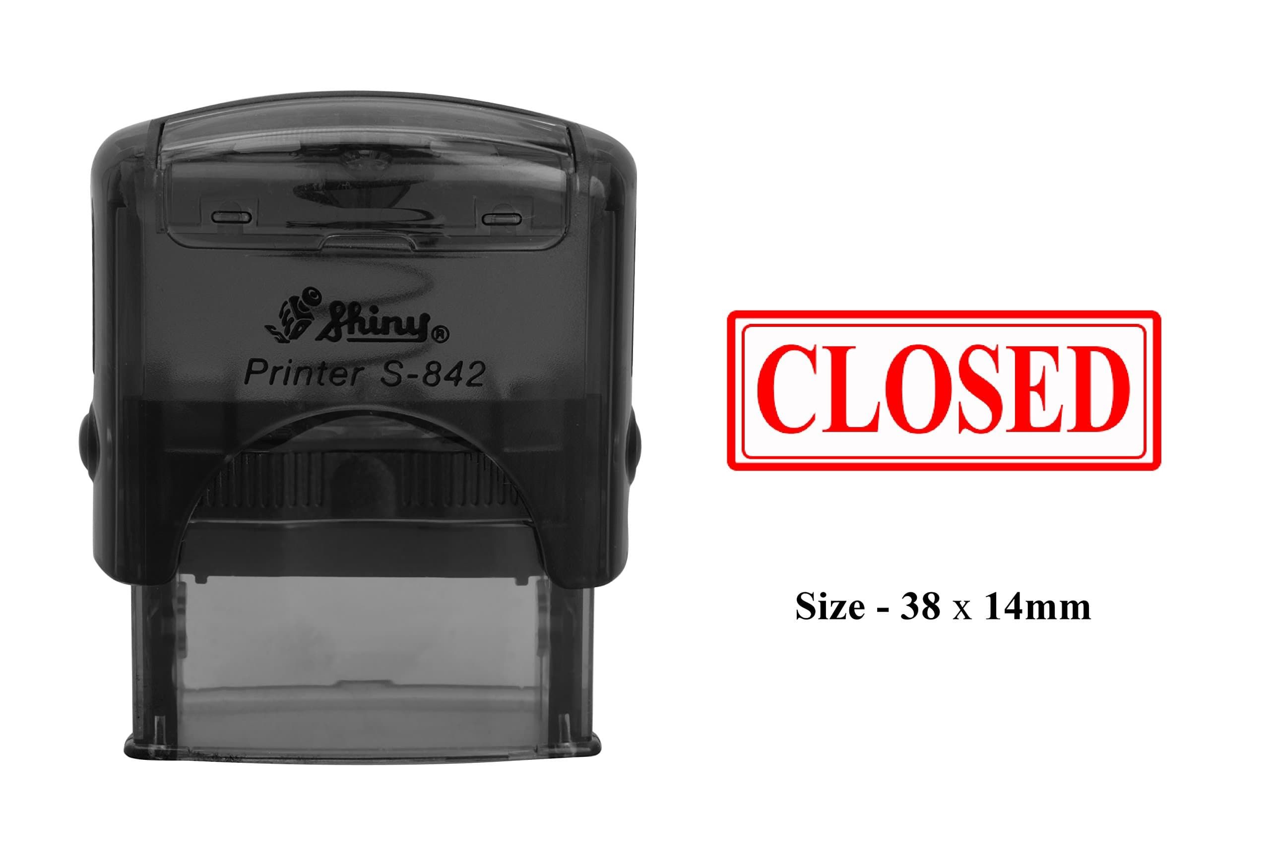 Closed Plastic Stamp Clear Print for Office Use Shiny S-842 Self-Inking Stamp