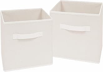 Clay Roberts Storage Cubes, Storage Boxes, Pack of 2, White, Fabric Basket Set for Storage Units, 25cm x 25cm x 25cm, White Baskets, Boxes, Box, Unit Cubes