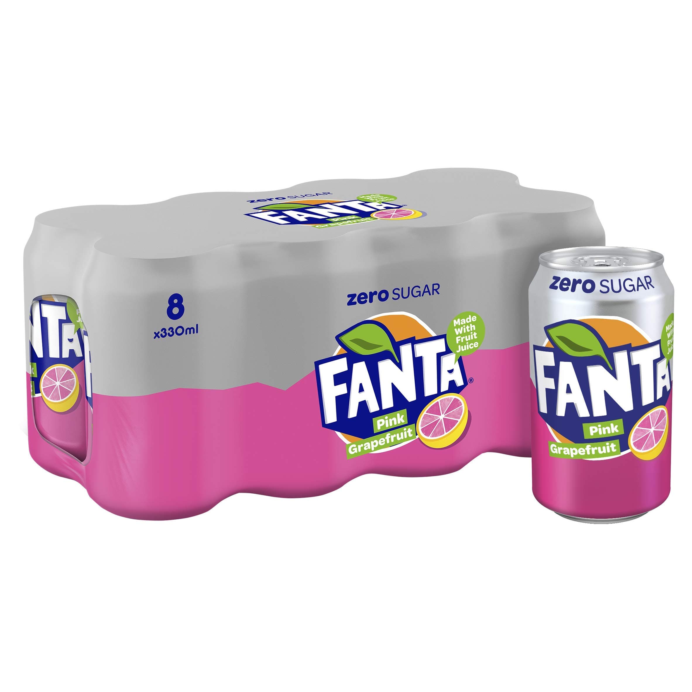 Fanta Zero Pink Grapefruit 8 x 330ml Cans