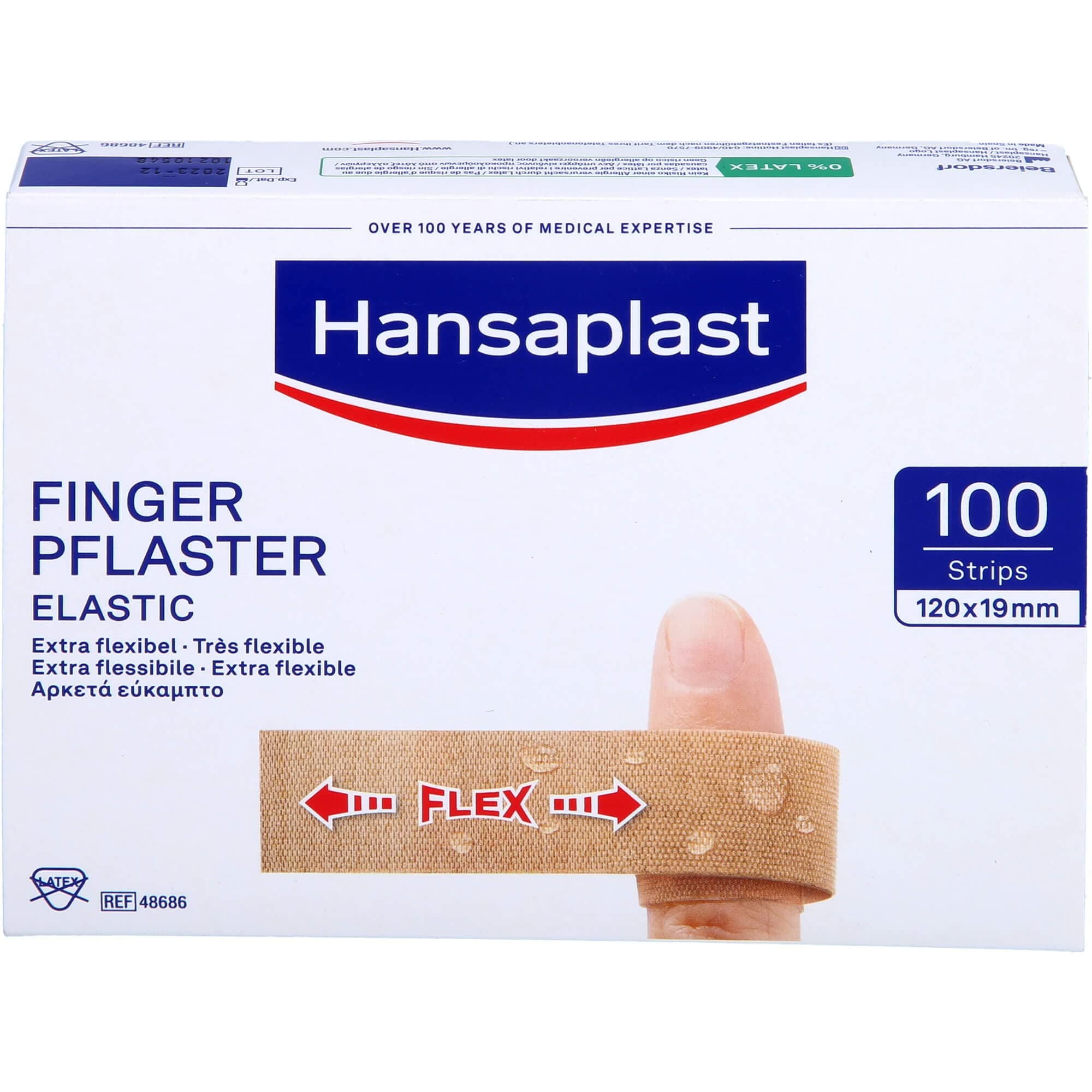 Hansaplast Elastic Finger Strips 12 x 2 cm Pack of 100
