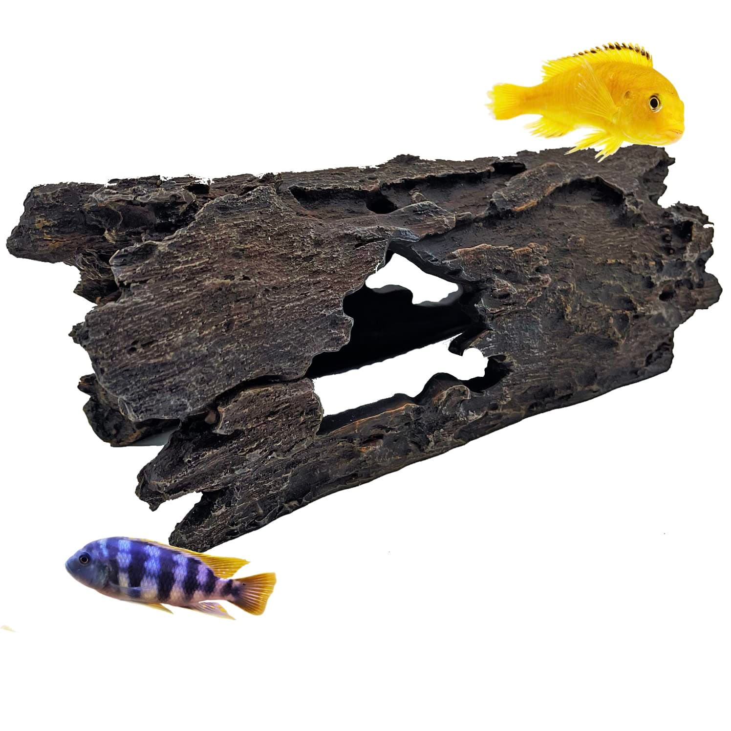 Large 35cm Log Drift Wood Cave Hide Hole Artificial Polyresin Aquarium Ornament Aquatic Model Decoration Fish Tank Marine Decor Ornaments