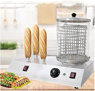 Sausage Grill Cooker Machine, Hot Dog Heater, Hotdog Steamer Cooker, Bun Warmer Machine, with Heating Aluminum Rod, for Breakfast Sausages, Egg Rolls Party