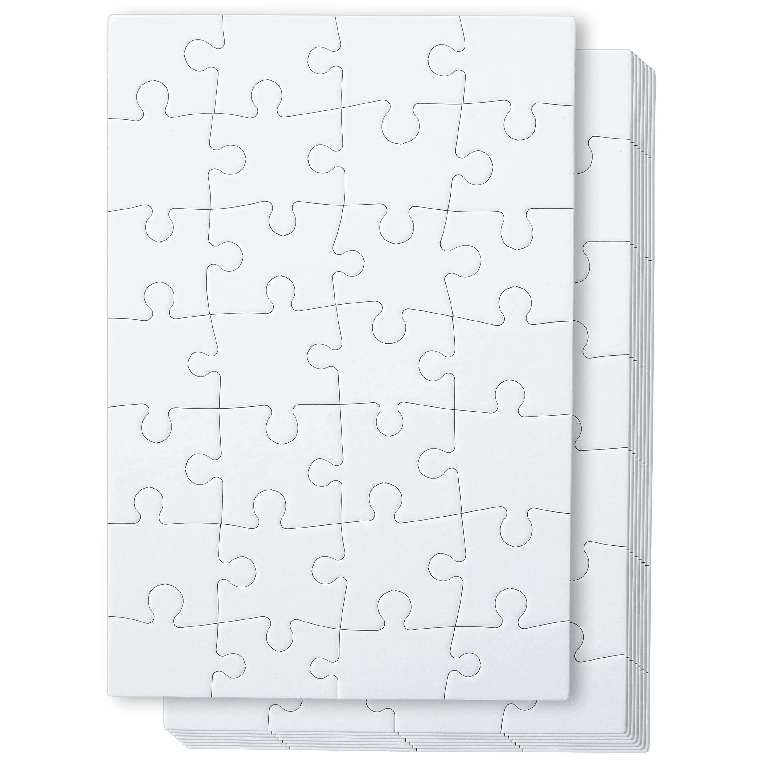 Mr. Pen Blank Puzzle - 8 Pack, 28 Pieces/Pack, 5.5 x 8.1 Inches, White, Blank Puzzles to Draw On
