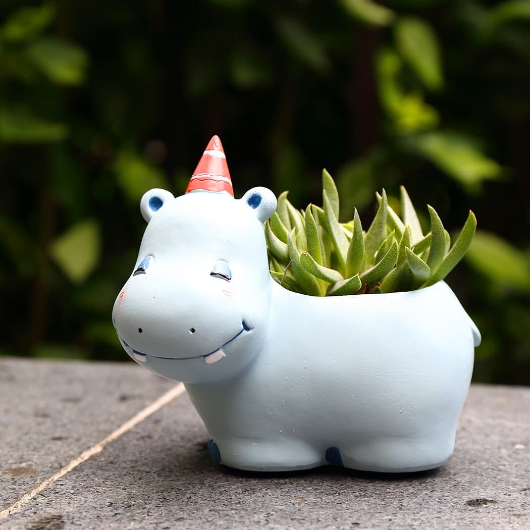 LETOOR Mini Succulent Planter Hippo Flower Pot