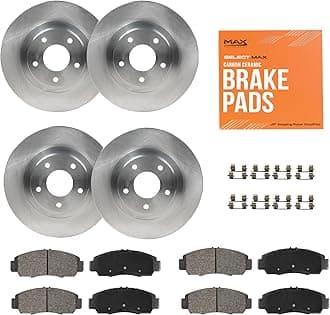 Max Advanced Brakes Front & Rear Brake Kit Compatible With 2008 2009 Buick LaCrosse Allure Super Replacement Premium OE Disc Brake Rotors and Ceramic Brake Pads