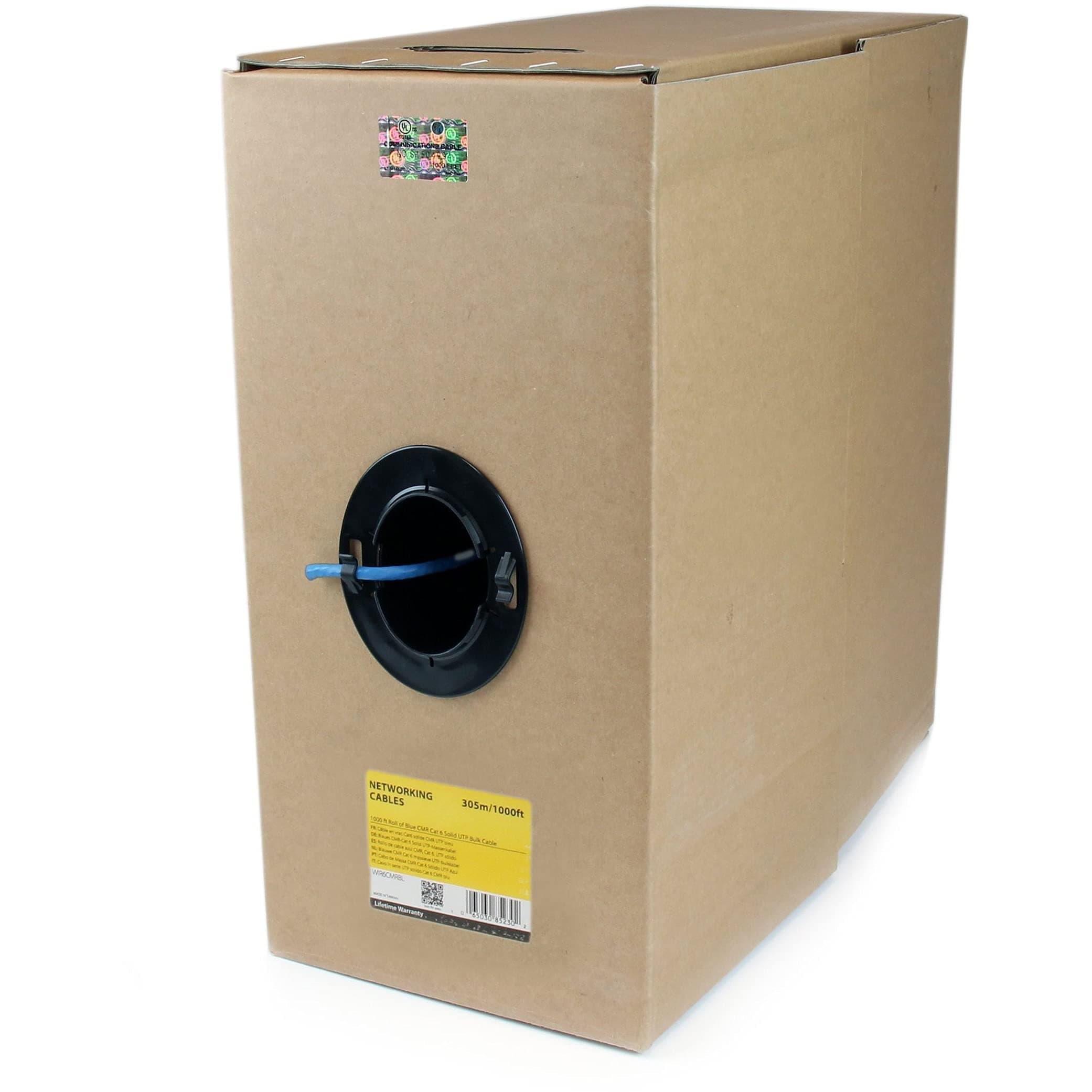 StarTech.com 1000 ft Bulk Roll of Blue CMR Cat6 Solid UTP Riser Cable - Cat 6 Cat.6 Ethernet 23 AWG (WIR6CMRBL)