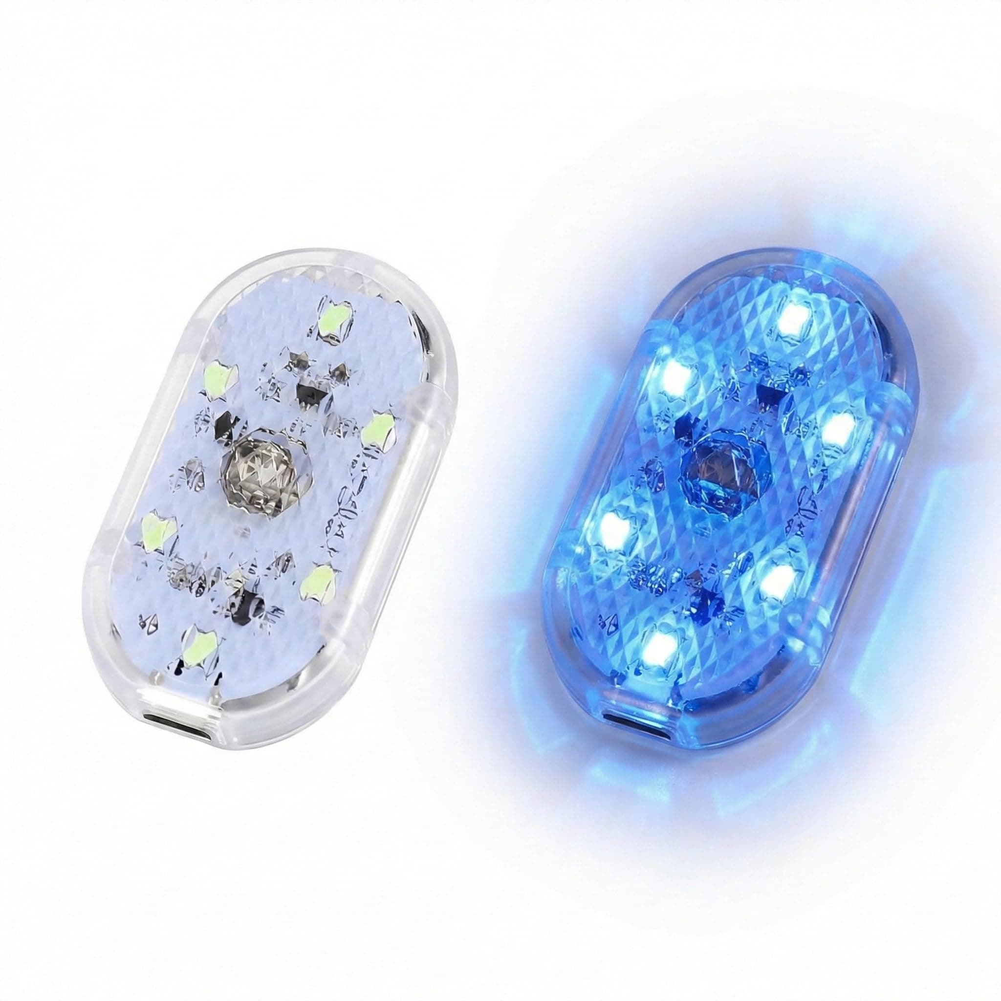 KASTWAVE Car LED Lights, Portable Interior LED Touch Lights with 6 Bright Lamp Beads, USB Rechargeable Emergency Light for Car (Blue Light)