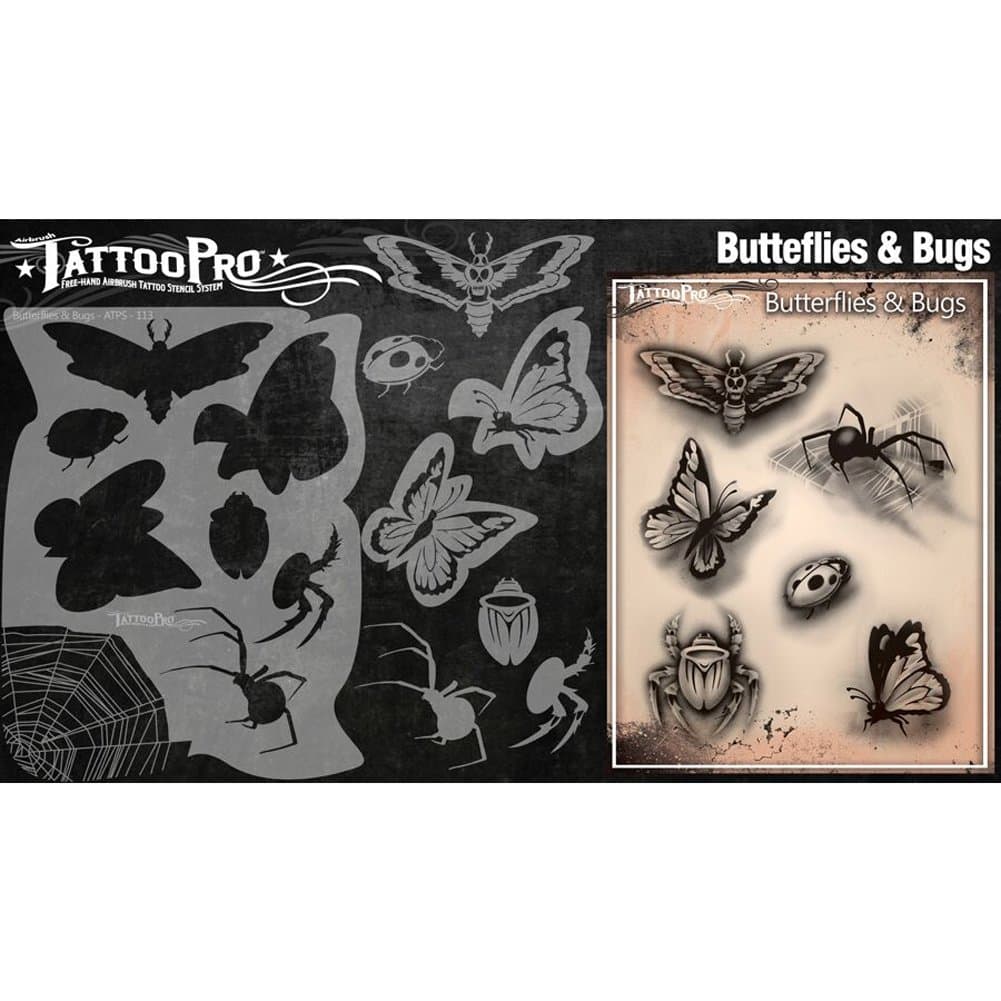 Tattoo Pro StencilsSeries 2 - Butterflies & Bugs