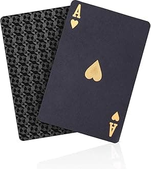 Waterproof Playing Cards, Plastic Playing Cards, Deck of Cards, Gift Poker (Black Diamond Cards)