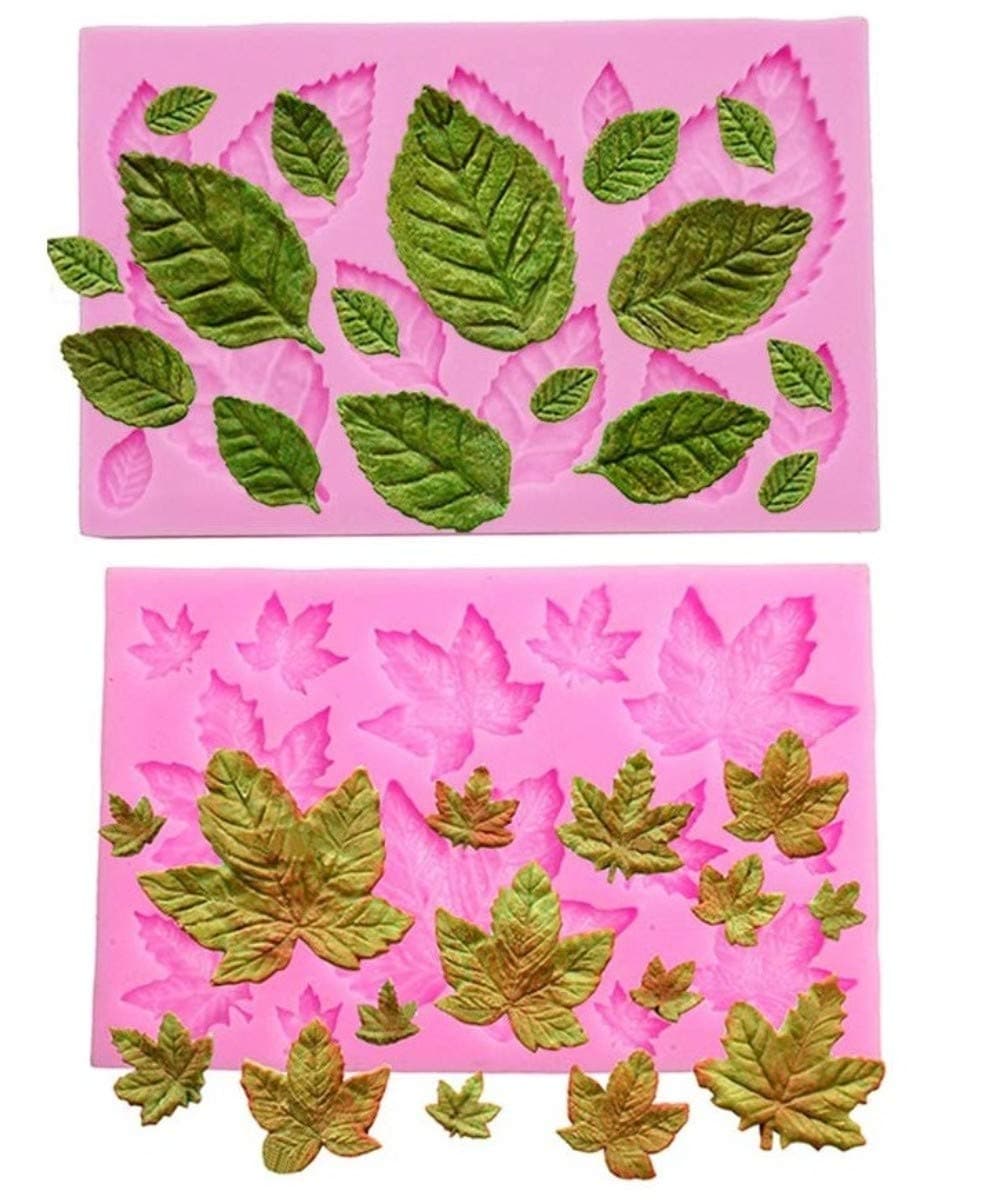 Leaf Mold Silicone Leaves Fondant Molds,Tree Leaves Mold for Cake Decoration,Maple Leaves Candy Mold,Cupcake Topper,Polymer Clay,Crafting,Chocolate,Resin Mold