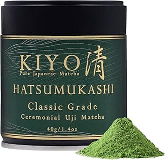 Kiyo Matcha Classic Grade Hatsumukashi Ceremonial Uji Matcha - Pure Japanese First Harvest Ceremonial Grade Matcha Green Tea Powder from Uji, Japan (40g/1.41oz)