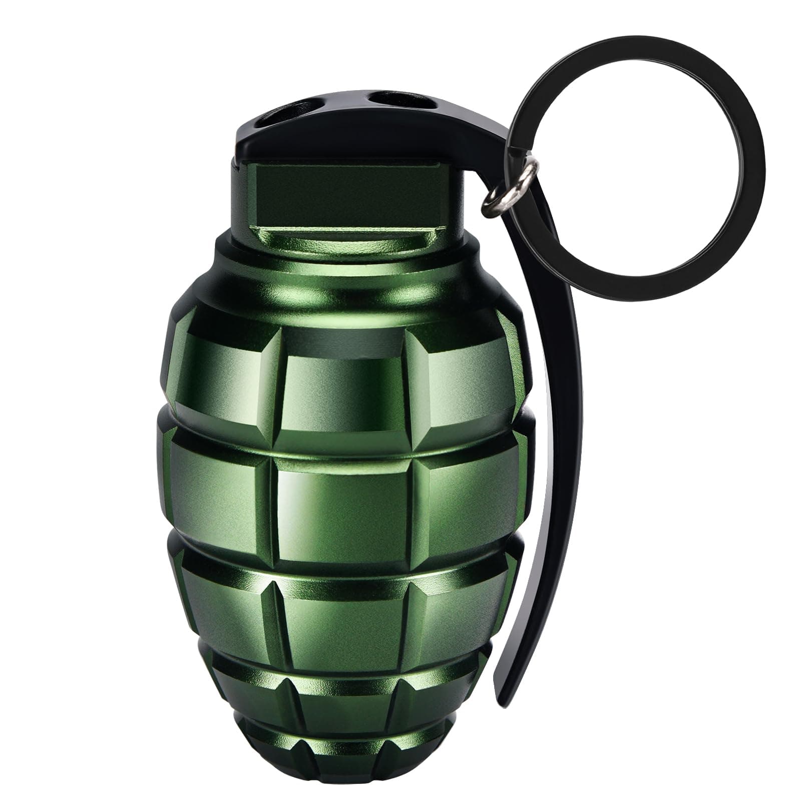 Keychain Pill Container Waterproof Portable Small Pill Case Durable Aluminum Travel Pill Box with Carabiner for Medication, Vitamins, Outdoor Use - Green