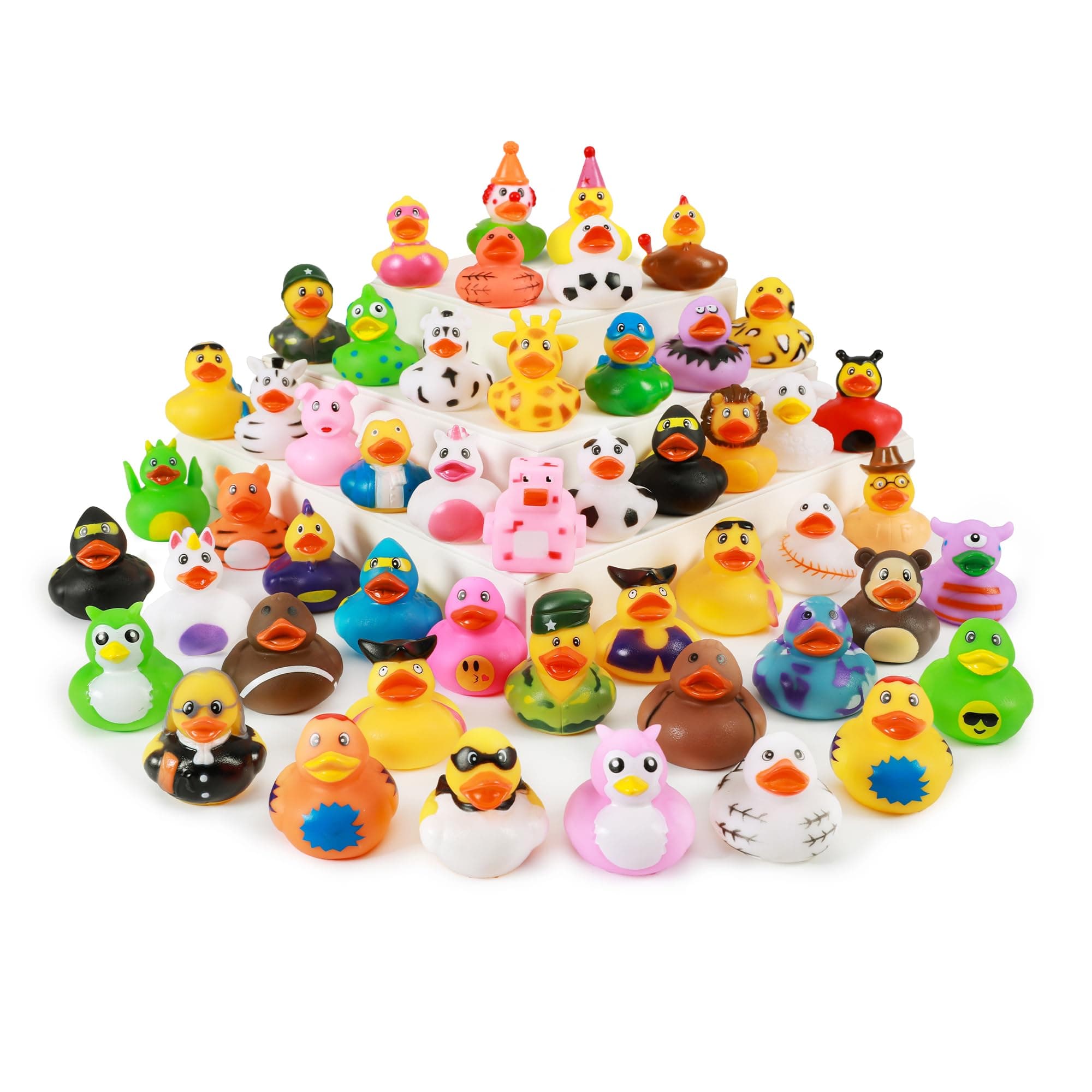 WQTHE 30 Pack Rubber Duck for Jeeps Ducking - 2.3 Inch Bulk Floater Duck for Kids - Baby Bath Toy Assortment - Party Favors, Birthdays, Bath Time, and More (30 Varieties)