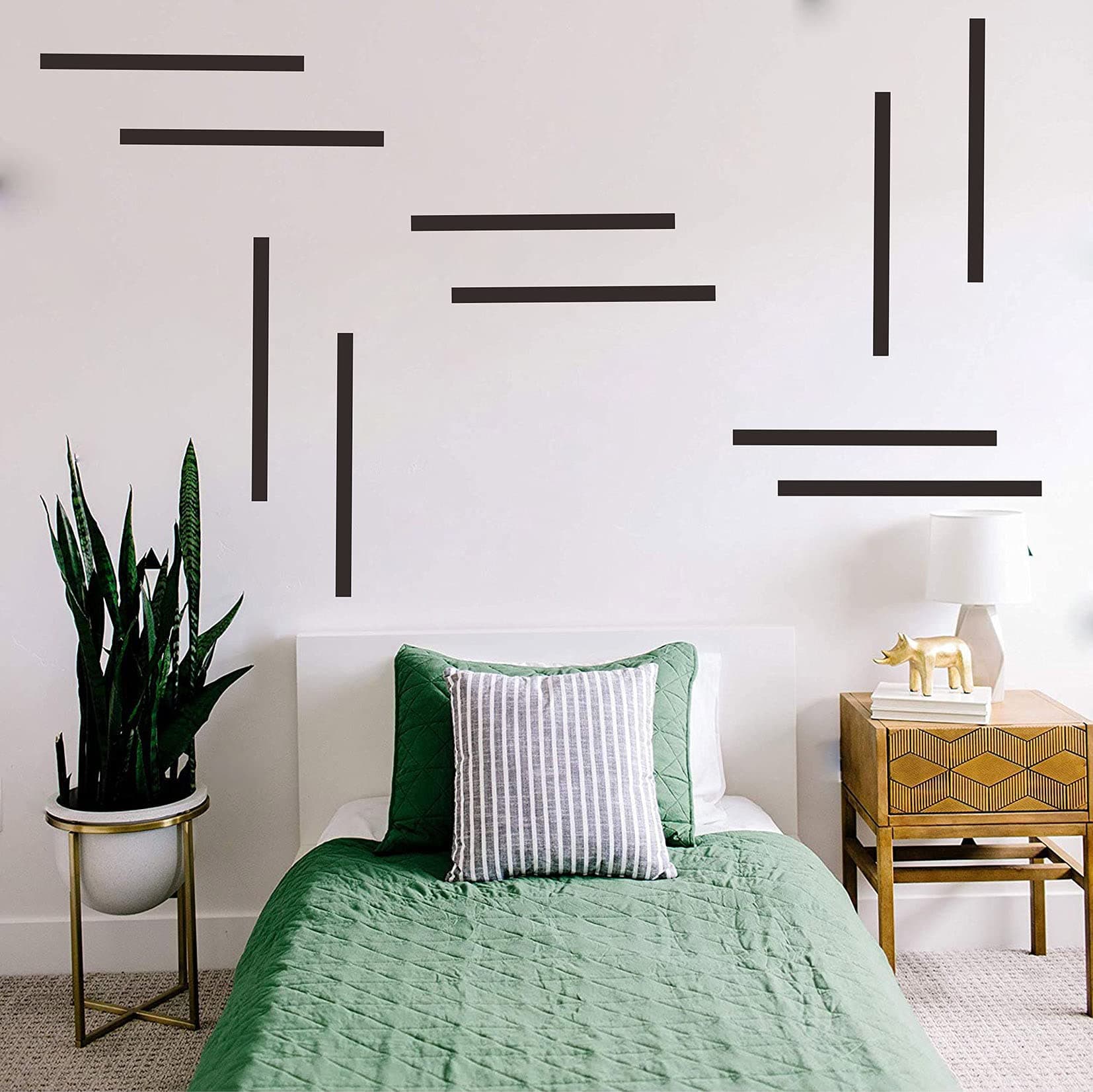 EasmaStriped Wall Decals Boho Line Wall Decal Vinyl Wall Decals Modern Wall Stickers Removable Peel and Stick Wall Decals for Office Living Room