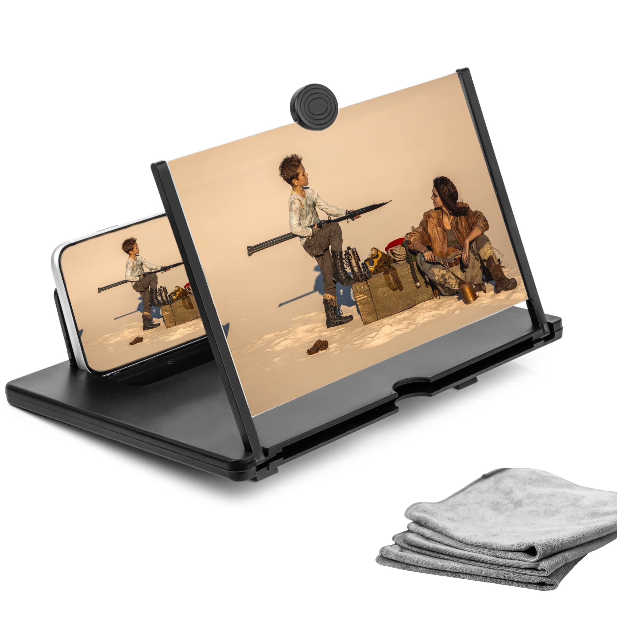 Phone Screen Magnifier (16 inch) with Screen Cloth - Premium Screen Magnifier for Cell Phone - HD Phone Magnifier Screen - 3D Cell Phone Screen Magnifier - Cell Phone Accessories for All Ages