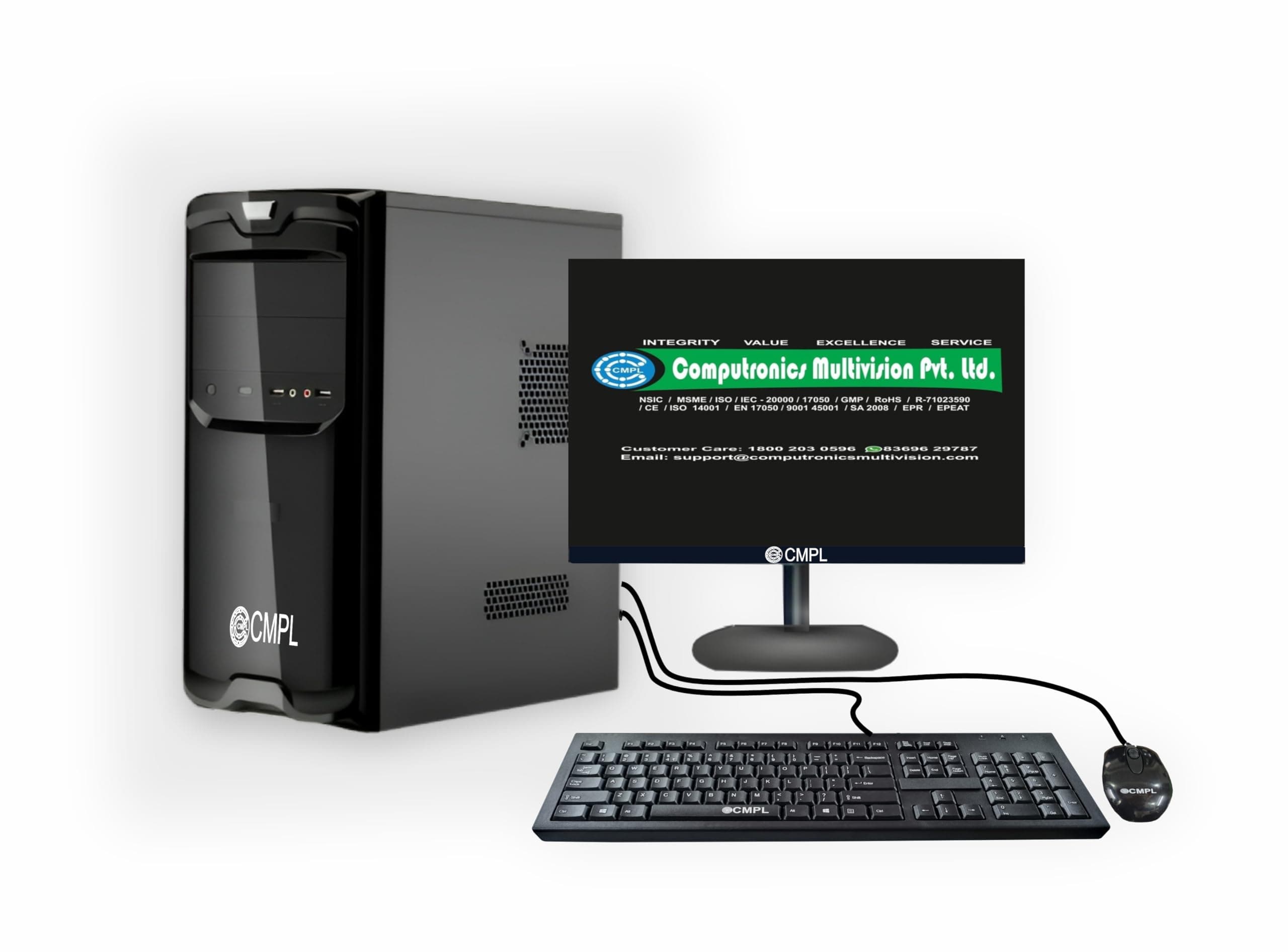 CMPL Silver i 3 13th Gen Desktop (i 3-13100/16GB RAM/512GB SSD/Win 11 Home/MS Office H & S 2021/Wi-Fi + BT/No Monitor/1-Year (Make in India)